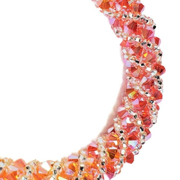 Orange Peach Bracelet Preciosa Crystal Russian Spiral Bracelet Bracelet - Picture 11 of 13